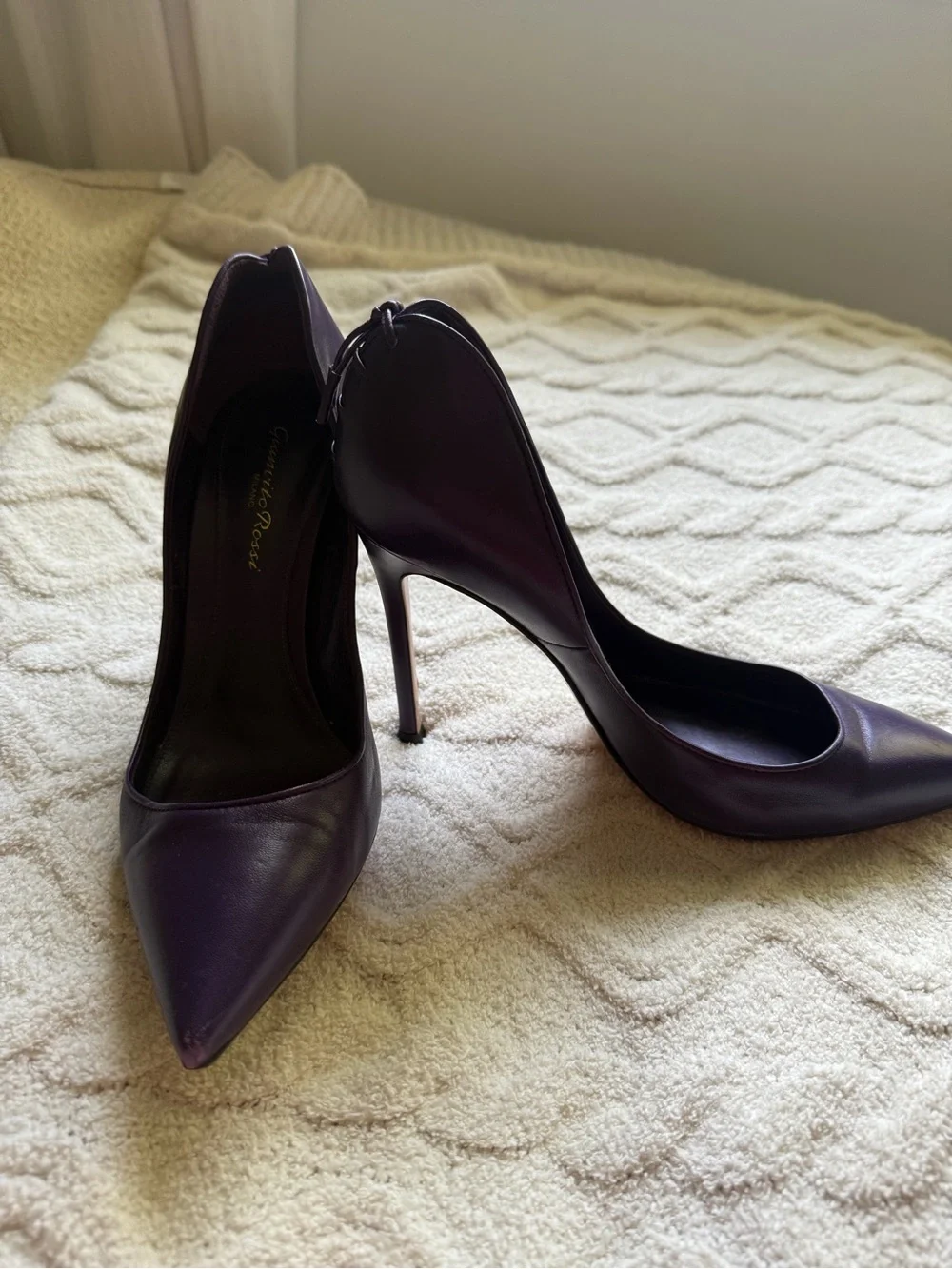 Gianvito Rossi Deep Purple Pointed-Toe Stiletto Pumps